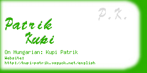 patrik kupi business card